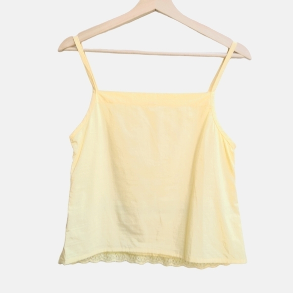 Lace and Embroidery Yellow Summer Top, Size XS - Picture 2 of 11